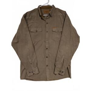 Clearwater Outfitters Tan Button Up Long Sleeve Field Shirt Polyester Mens Med